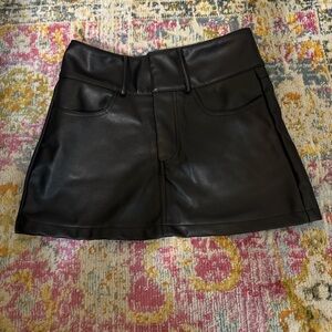 Princess Polly Black Leather Skirt